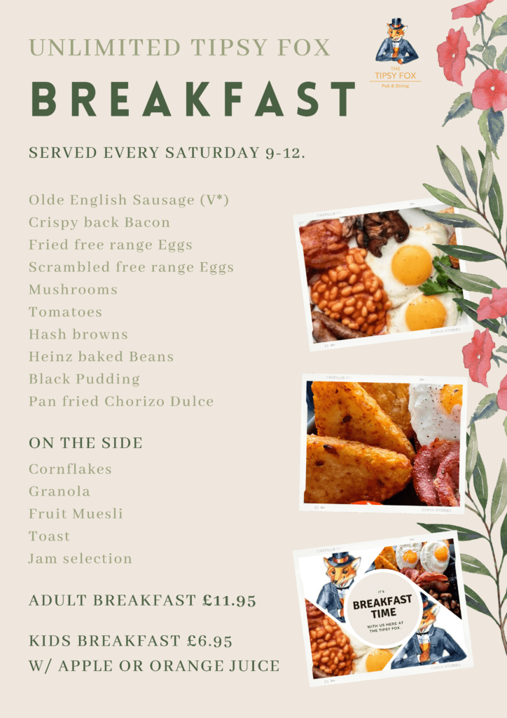 Breakfast menu