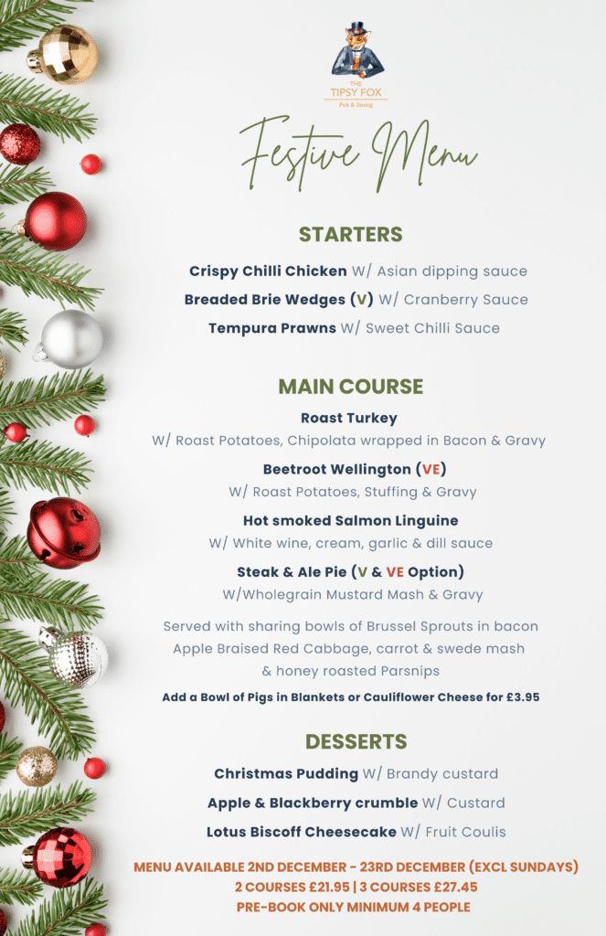 Christmas Party menu